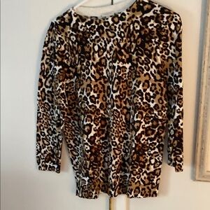 Talbots three-quarter sleeve size medium animal print top